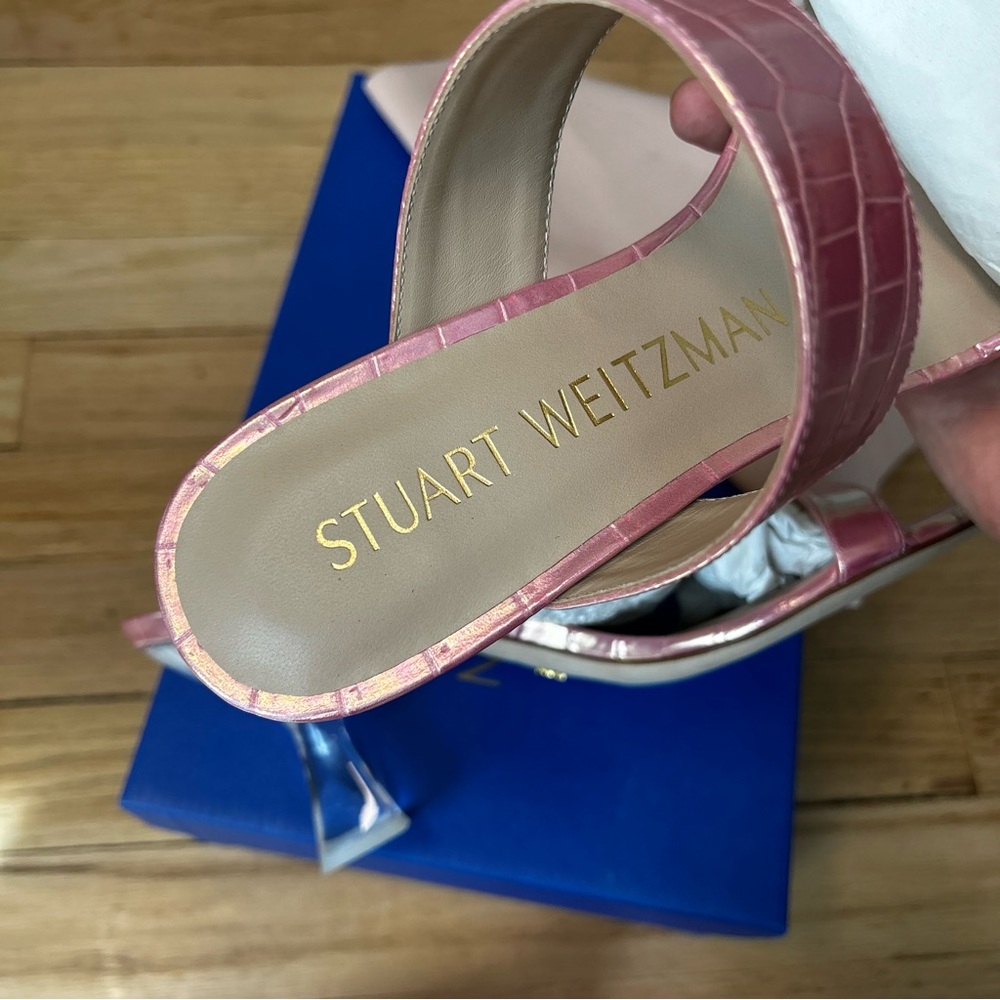 NWB Stuart Weitzman Women's Kristal Sandals pink heels size 38 7.5B - Picture 11 of 15